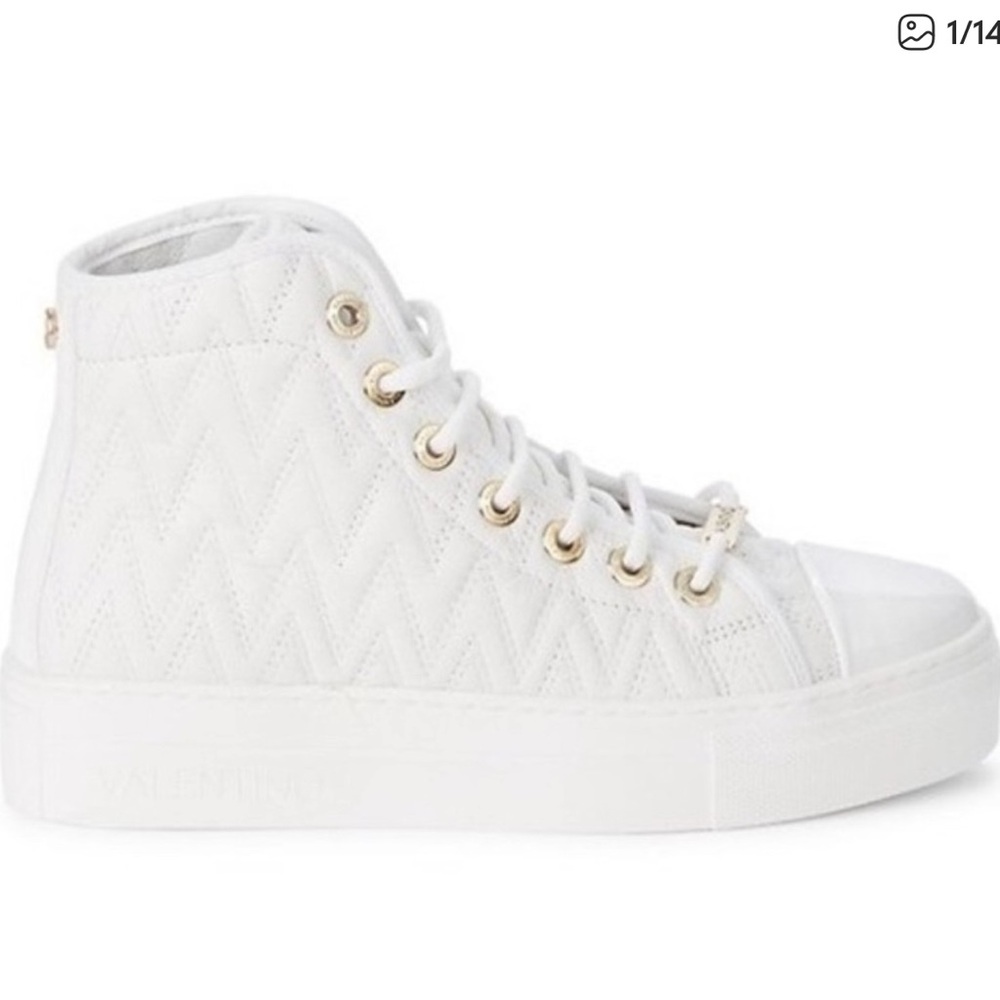 Valentino Women's White Quilted High-Top Sneakers